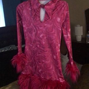 A pink fitted dress never wore before